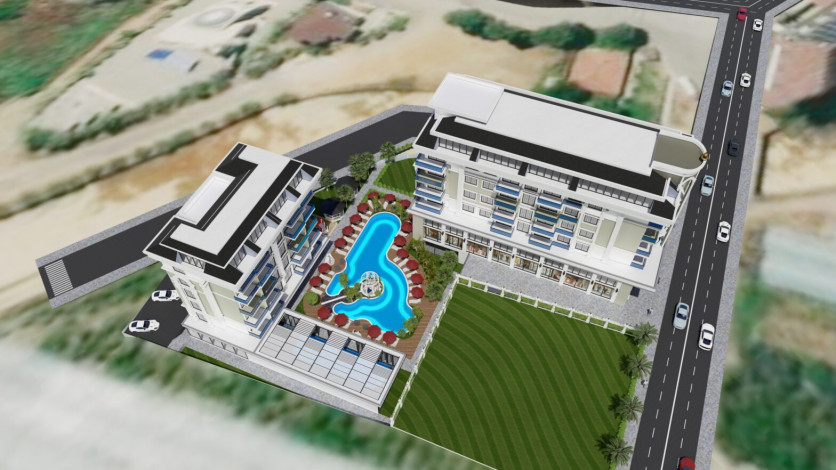 Новый инвестиционный проект с квартирами 1+1, 2+1, 3+1 в районе Каргыджак - Ракурс 14