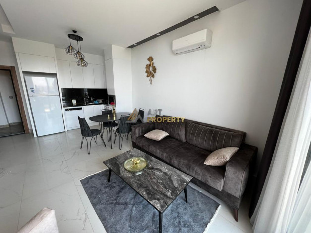 Меблированная квартира планировки 1+1, 55м2 с видом на море и крепость Алании, район Каргыджак - Ракурс 4