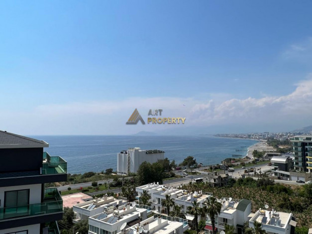 Меблированная квартира планировки 1+1, 55м2 с видом на море и крепость Алании, район Каргыджак - Ракурс 6