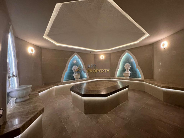 Меблированная квартира планировки 1+1, 55м2 с видом на море и крепость Алании, район Каргыджак - Ракурс 7