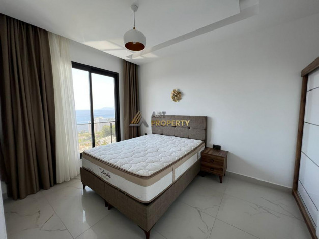 Меблированная квартира планировки 1+1, 55м2 с видом на море и крепость Алании, район Каргыджак - Ракурс 10