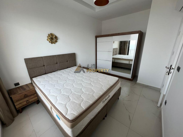 Меблированная квартира планировки 1+1, 55м2 с видом на море и крепость Алании, район Каргыджак - Ракурс 13