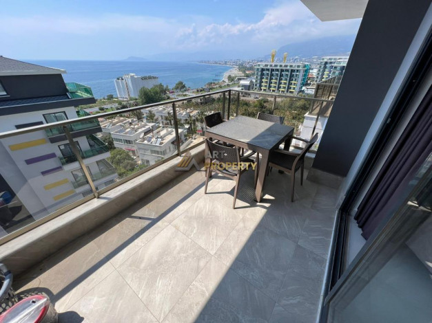 Меблированная квартира планировки 1+1, 55м2 с видом на море и крепость Алании, район Каргыджак - Ракурс 16