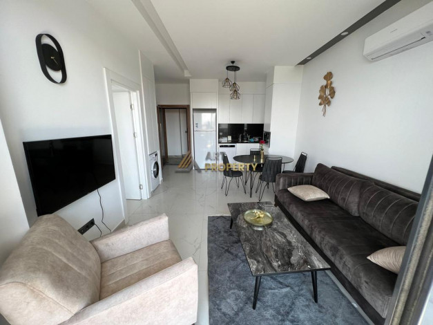 Меблированная квартира планировки 1+1, 55м2 с видом на море и крепость Алании, район Каргыджак - Ракурс 17