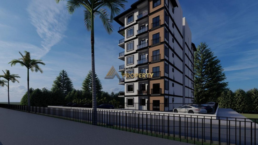 Новый инвестиционный проект на стадии строительства  в окружении хвойного леса в районе Авсаллар, 41-120 м2 - Ракурс 2