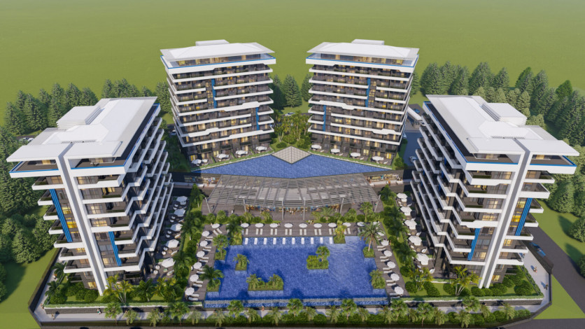 Шикарный инвестиционный проект с апартаментами 1+1, 2+1, 3+1, 4+1 и 5+1 в районе Окуджалар - Ракурс 1