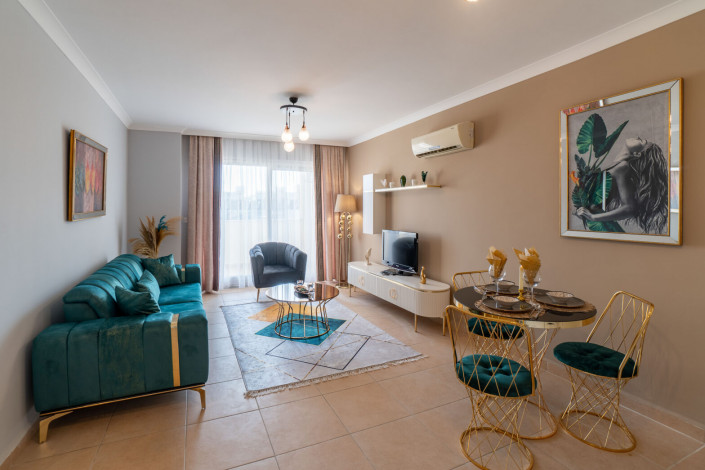 Меблированная квартира планировки 1+1, 60м2 в популярном жилом комплексе, Махмутлар - Ракурс 9