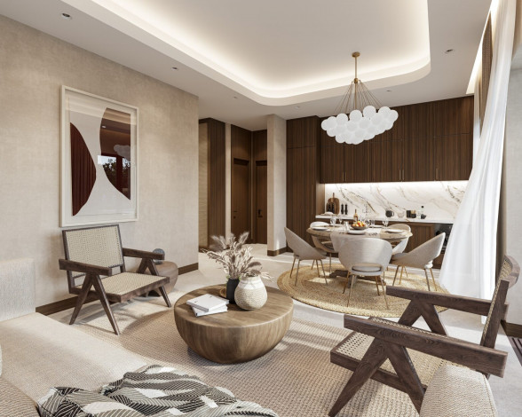 Элитный проект с апартаментами 1+1, 2+1, 4+1  на побережье Средиземного моря, район Авсаллар - Ракурс 2