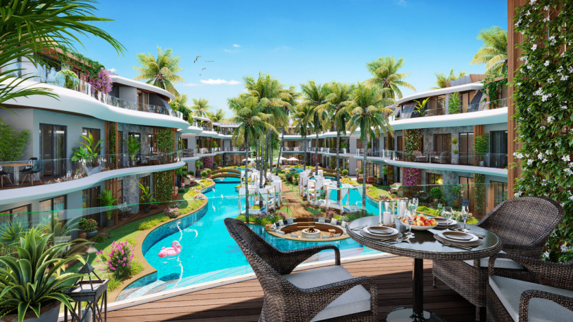 Элитный проект с апартаментами 1+1, 2+1, 4+1  на побережье Средиземного моря, район Авсаллар - Ракурс 10