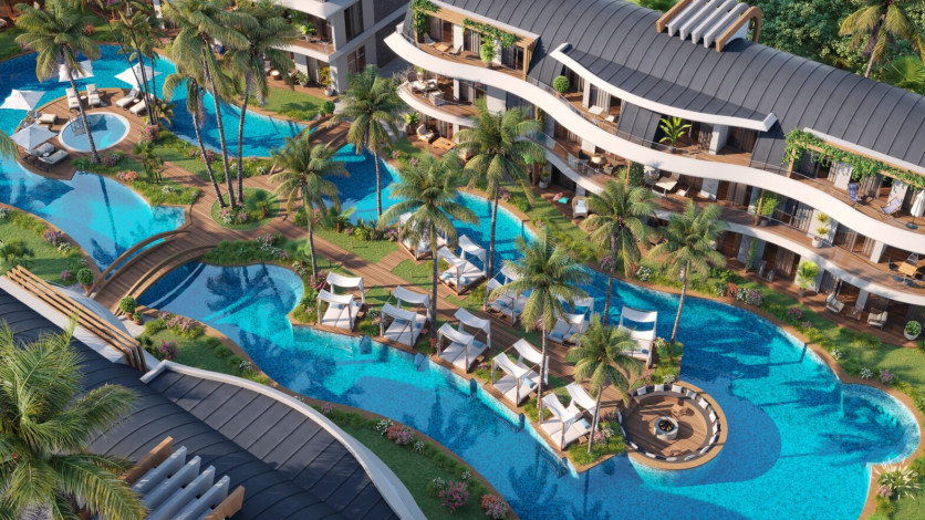 Элитный проект с апартаментами 1+1, 2+1, 4+1  на побережье Средиземного моря, район Авсаллар - Ракурс 14