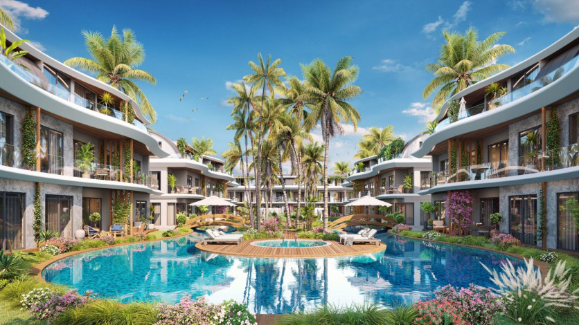 Элитный проект с апартаментами 1+1, 2+1, 4+1  на побережье Средиземного моря, район Авсаллар - Ракурс 17