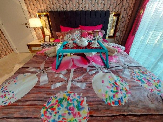 Меблированные апартаменты 1+1, 79м2 с видом на Средиземное море, район Каргыджак - Ракурс 13