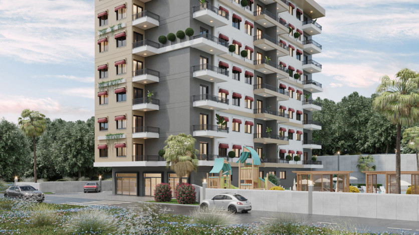 Новый проект с апартаментами планировки 1+1 и 5+1 в районе Авсаллар - Ракурс 8