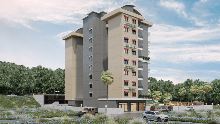 Новый проект с апартаментами планировки 1+1 и 5+1 в районе Авсаллар - Ракурс 9