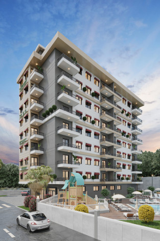 Новый проект с апартаментами планировки 1+1 и 5+1 в районе Авсаллар - Ракурс 12