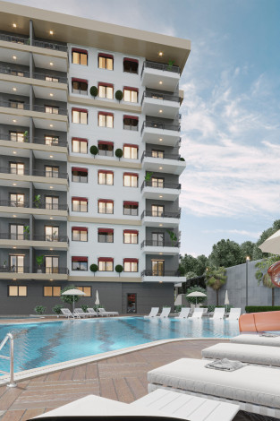Новый проект с апартаментами планировки 1+1 и 5+1 в районе Авсаллар - Ракурс 13