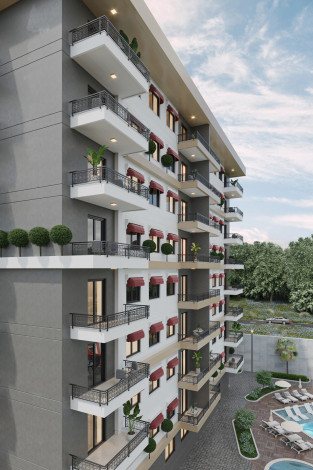 Новый проект с апартаментами планировки 1+1 и 5+1 в районе Авсаллар - Ракурс 14