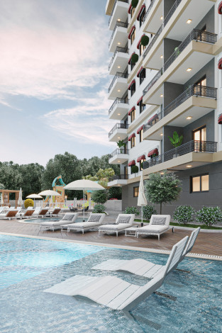 Новый проект с апартаментами планировки 1+1 и 5+1 в районе Авсаллар - Ракурс 15