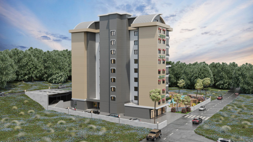Новый проект с апартаментами планировки 1+1 и 5+1 в районе Авсаллар - Ракурс 17