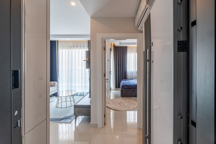 Меблированная квартира планировки 1+1, 50м2 в новом доме, район Махмутлар - Ракурс 19