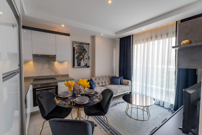 Меблированная квартира планировки 1+1, 50м2 в новом доме, район Махмутлар - Ракурс 20