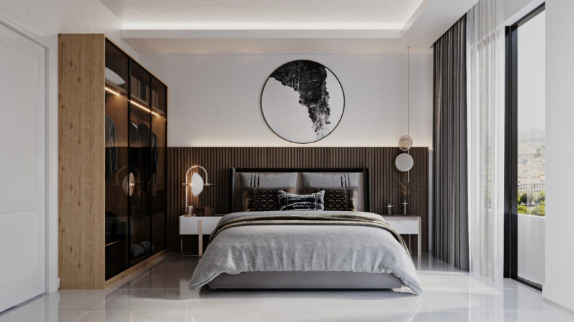 Квартира планировки 1+1, 43м2 в жилом комплексе на стадии строительства, район Авсаллар - Ракурс 2