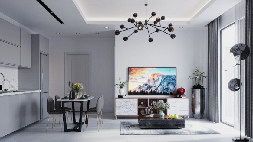 Квартира планировки 1+1, 43м2 в жилом комплексе на стадии строительства, район Авсаллар - Ракурс 21