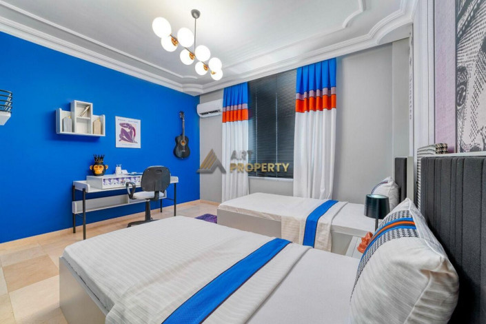 Шикарная квартира планировки 2+1, 120м2 с видом на Средиземное море, район Махмутлар - Ракурс 5