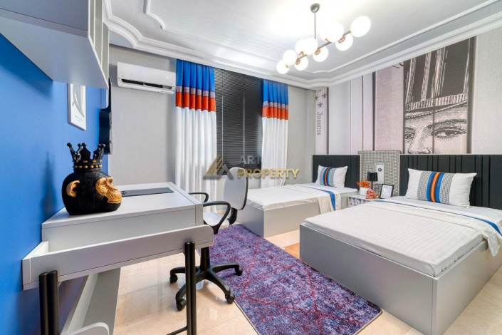 Шикарная квартира планировки 2+1, 120м2 с видом на Средиземное море, район Махмутлар - Ракурс 6