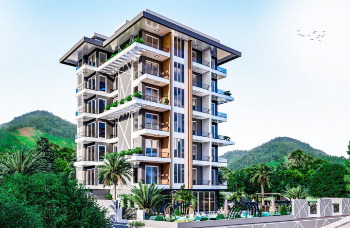 Новый инвестиционный проект с апартаментами 1+1 и 2+1 в районе Махмутлар - Ракурс 0