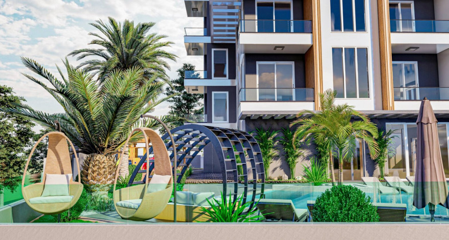 Новый инвестиционный проект с апартаментами 1+1 и 2+1 в районе Махмутлар - Ракурс 8