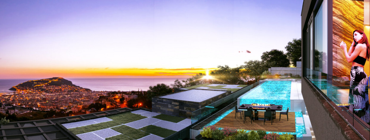 Новый проект шикарных вилл 4+1 и 7+1 в центральной части города Аланья - Ракурс 3