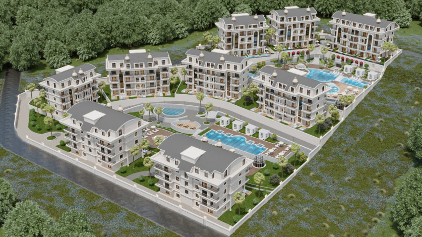 Грандиозный проект с собственным пляжем в районе Тюрклер - Ракурс 4