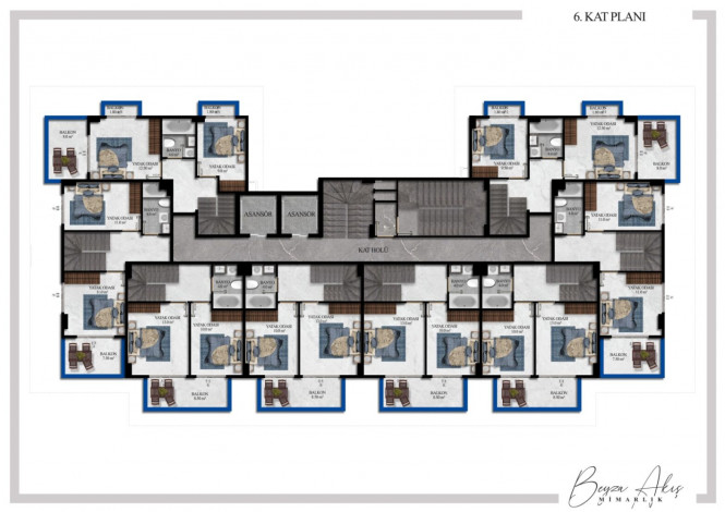 Новый жилой комплекс с апартаментами 1+1 и 2+1 в районе Авсаллар - Ракурс 12