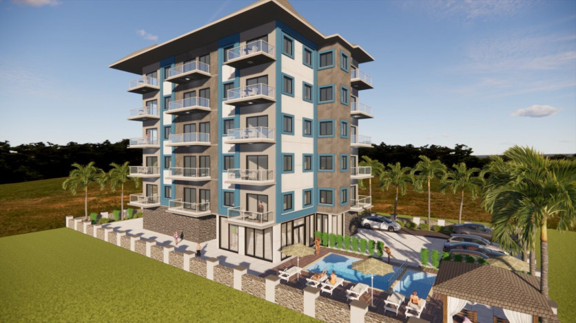 Апартаменты планировки 1+1 в новом жилом комплексе в районе Авсаллар - Ракурс 2