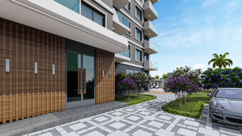 Квартира планировки 1+1, 56м2 в комплексе на стадии строительства, район Махмутлар - Ракурс 3