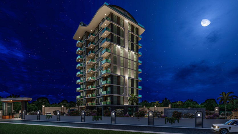 Квартира планировки 1+1, 56м2 в комплексе на стадии строительства, район Махмутлар - Ракурс 7