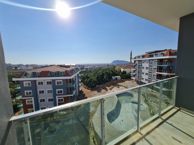 Апартаменты 1+1, 55м2 с видом на море и крепость Алании, районе Оба - Ракурс 3