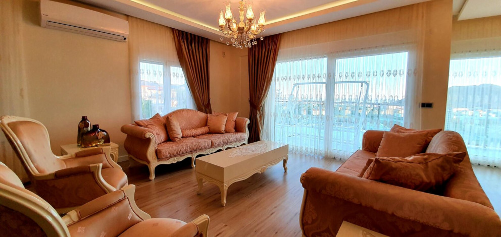 Вилла планировки 3+1, 370м2 с панорамным видом на море и горы, район Газипаша - Ракурс 7