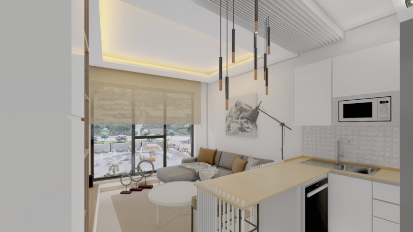 Апартаменты планировки 1+1, 55м2 в ЖК на стадии строительства, район Паяллар - Ракурс 8