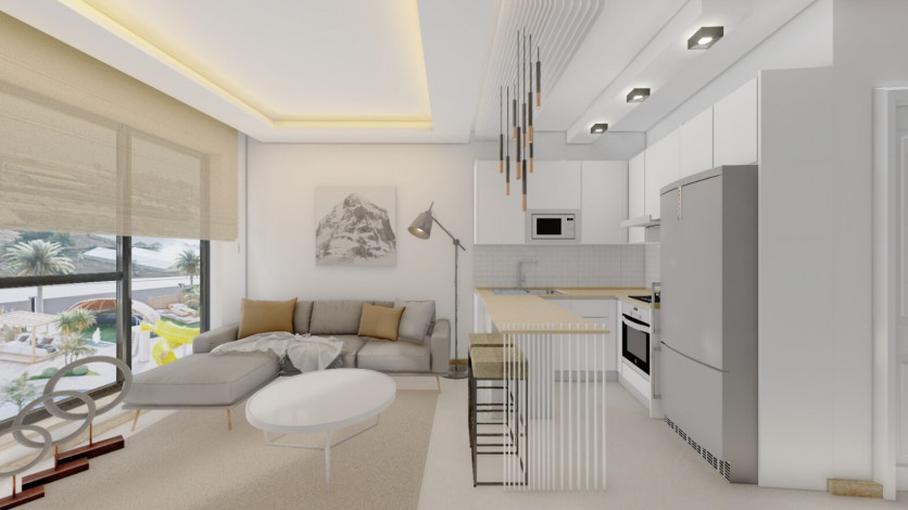 Апартаменты планировки 1+1, 55м2 в ЖК на стадии строительства, район Паяллар - Ракурс 9