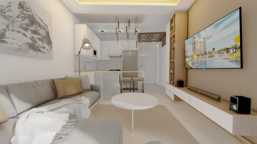 Апартаменты планировки 1+1, 55м2 в ЖК на стадии строительства, район Паяллар - Ракурс 10