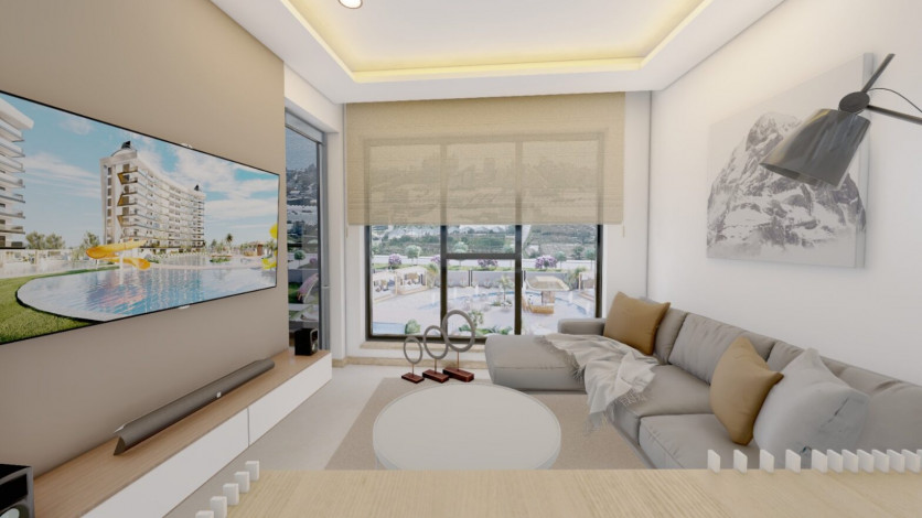 Апартаменты планировки 1+1, 55м2 в ЖК на стадии строительства, район Паяллар - Ракурс 11