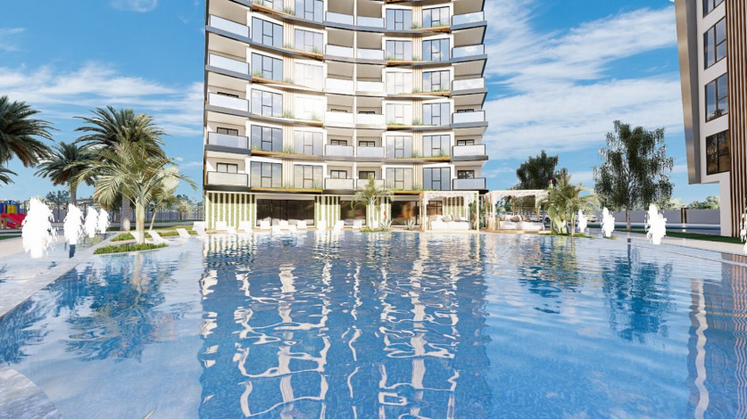 Апартаменты планировки 1+1, 55м2 в ЖК на стадии строительства, район Паяллар - Ракурс 21