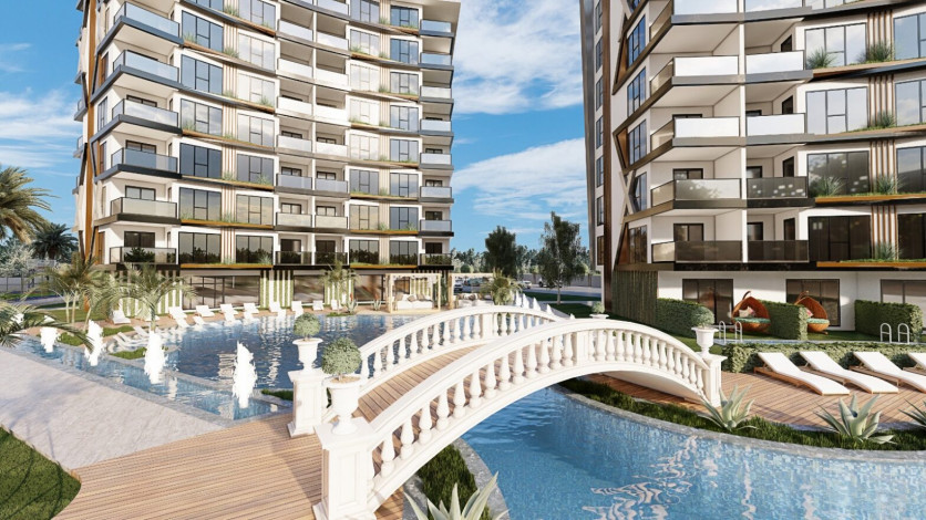 Апартаменты планировки 1+1, 55м2 в ЖК на стадии строительства, район Паяллар - Ракурс 22