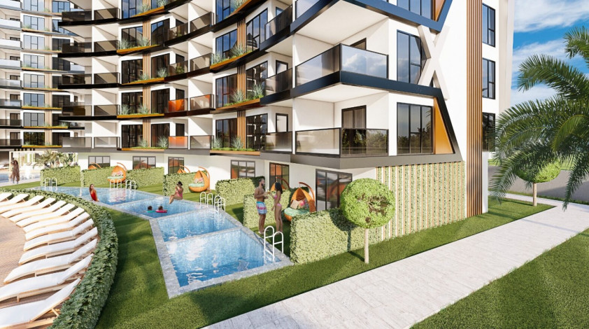 Апартаменты планировки 1+1, 55м2 в ЖК на стадии строительства, район Паяллар - Ракурс 23