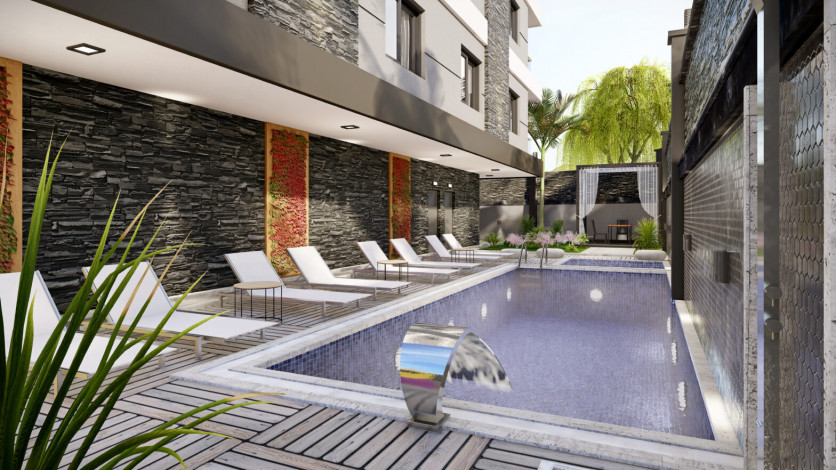 Квартира 1+1 в Махмутларе на завершающем этапе строительства по цене ниже застройщика, 56 м2 - Ракурс 2