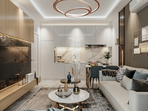 Квартира 1+1 в Махмутларе на завершающем этапе строительства по цене ниже застройщика, 56 м2 - Ракурс 26