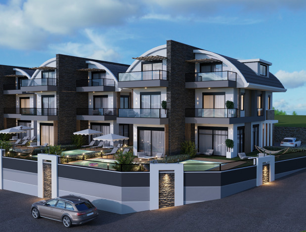 Проект вилл на стадии строительства 4+1, 220м2 в районе Авсаллар - Ракурс 7