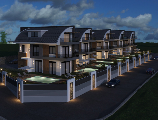 Проект вилл на стадии строительства 4+1, 220м2 в районе Авсаллар - Ракурс 10